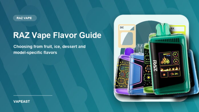 RAZ Vape Flavor Guide fixed background featured image RAZ Vape flavor guide featured image with clean product background
